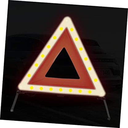 1Pc Collapsible Warning Triangle Sign Emergency Symbol for Roadside Assistance Stable Weighted Base for Vehicle Motorcycle