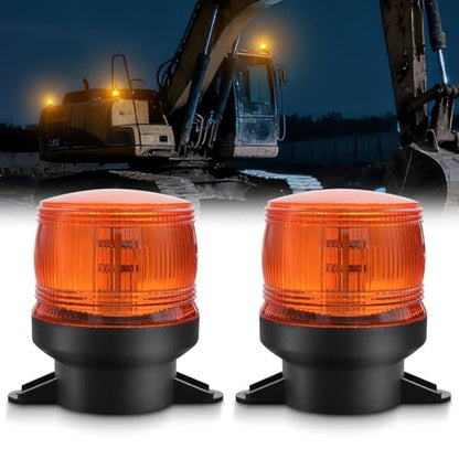 2PCS Amber Emergency Strobe Lights, Universal Flashing Beacon Lamp | 30 LED High Visibility Warning Lights, IP65 Waterproof Rating, for Cars, Truck, Vans,Tows, Tractors, Forklifts, Vehicles