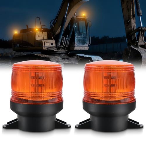 2PCS Amber Emergency Strobe Lights, Universal Flashing Beacon Lamp | 30 LED High Visibility Warning Lights, IP65 Waterproof Rating, for Cars, Truck, Vans,Tows, Tractors, Forklifts, Vehicles