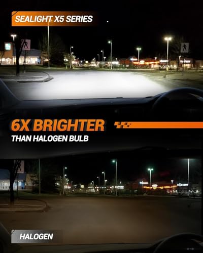 SEALIGHT H4 Light Bulbs, 30000LM 6500K Cool White 9003/H4 LED Bulbs, 60000 Hours Lifespan, Non-Polarity, Durable Fog Lights for Cars, Trucks, SUVs Headlight Housings, Pack of 2 - size: X5 H4