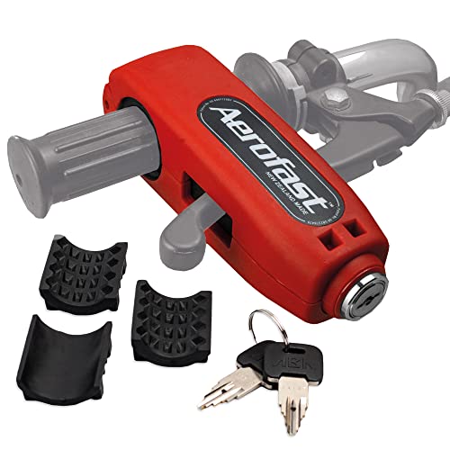 Throttle Motorcycle Locks Anti Theft Handlebar Lock by Loadfast. Best Heavy Duty, Motorcycle Anti Theft Lock for Your Motorbike, ATV, Dirt Bike and Scooter - (Red) - color: Red