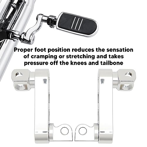 Yosoo Health Gear Aluminum Motorcycle Foot Peg Bracket, Adjustable Passenger Footpegs, 360, Universal Fit, Electroplated, Touring Motorcycle, Front and Rear