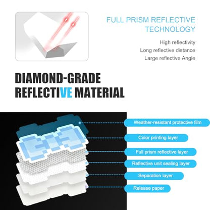 Reflective Bow Sticker, 4.96" x 2.6" Waterproof & Scratch-Resistant Sticker, Car Body Scratch Cover Decal, Universal Night Safety Warning Decal for Motorcycles, Helmets, Cars (Blue) - color: Blue
