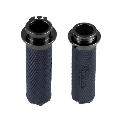 Advanblack AXION Performance Grips, Cable Throttle Hand Grips Compatible with Harley Touring Road Glide Street Glide, Softail - color: Black