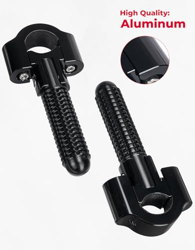 KEMIMOTO Folding CNC Highway Pegs Universal Fit 7/8"-1.25" Crash Bar Footpegs Compatible with Ninja 500 400 Tenere 700 TW200 22mm-32mm Motorcycle Highway Footrest for Sport Bike Dual Sport Adventure