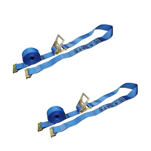 Mega Cargo Control E Track Logistic Tie Downs, 2 Pack 2" x 20' Blue E-Track Ratchet Straps for Trailers, Trucks, ATV, Cars - 1,466 Lbs WLL Heavy Duty - color: Blue, size: 2 Pack
