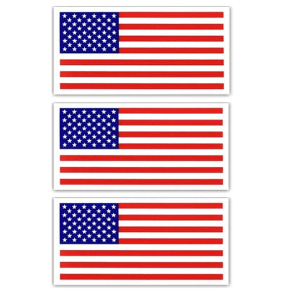 American Flag Hard Hat Stickers (3pack) Waterproof Heavy Duty Vinyl Decals for Helmets Curved Surface Fit Made in USA 1.5 x 2.9 inches