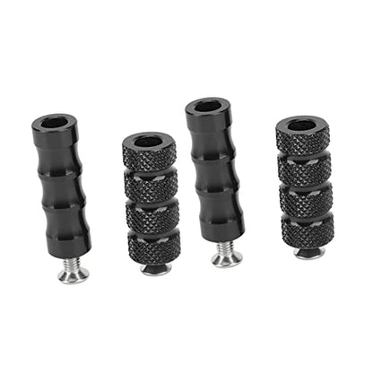 Buachois 2 Pair CNC Universal Motorcycle Foot Pegs,Anti-Skid Gear Shift Brake Lever Foot Pegs,6mm Hole Front Footrests Footpeg Rearsets,for M6 6mm Mounting Bolts Motorbike - color: Black