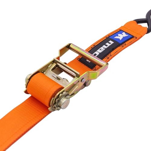 2" x 6' ATV & Motorcycle Ratchet Strap Pack - 4 Tie-Down S-Hook Straps, Soft Loops, Strap Bands & Duffle Bag - 3,335 lb. WLL - Orange - color: orange