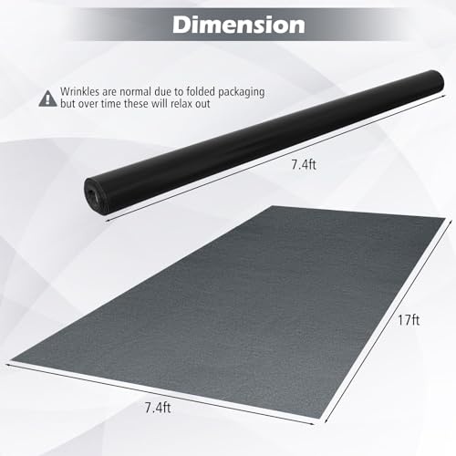 IRONMAX Garage Floor Mat 7.4’ x 17’ - Cuttable Garage Rug with Non-Slip Waterproof Backing, Washable Floor Protector, Oil Absorbent Parking Mat for Under Car, Motorcycle & Golf Cart - size: 7'4" x 17'