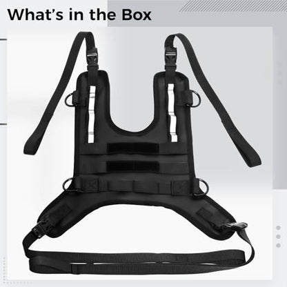 Motorcycle Tank Bag Mounting Base, Universal Fuel Tank Mount Harness, Riding Waterproof Vest with Adjustable Straps, Quick Release Buckle, D-Loop for Side Bag Storage