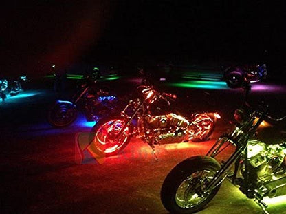 2PCS 6inch 9 LED Multi-Color Flexible Strip Accent Lights 5050 SMD Flex RGB for Motorcycle, ATV, Car