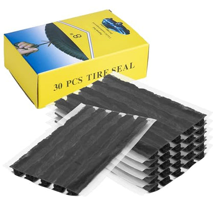 Sixzoo 30 PCS Tire Plugs Heavy Duty, 4" X 0.24" Tire Repair Plugs, Rubber Tires Plug, Tires Repair Strings for Tubeless Puncture Car, RV, SUV, ATV, Motorcycle, Truck,Tractor (Black) - color: black