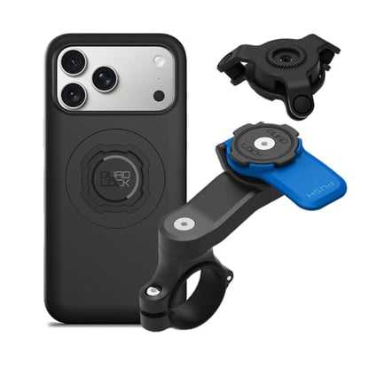 Quad Lock Motorcycle Handlebar Mount Kit with Vibration Dampener and MAG Phone Case for iPhone 17 Pro Max - size: iPhone 17 Pro Max