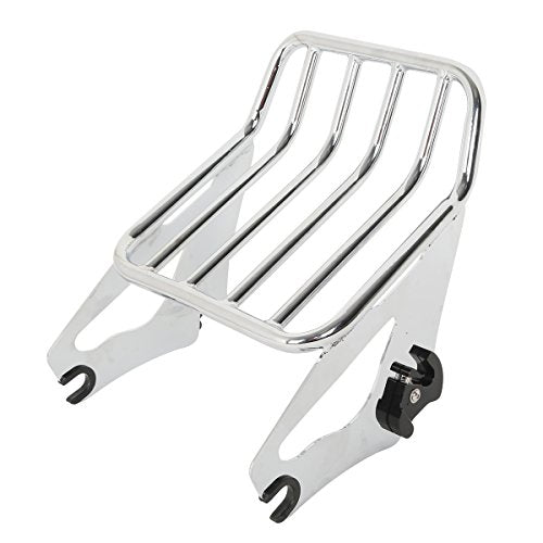 Detachable Sissy Bar Passenger Backrest Upright Passenger Backrest Pad & Luggage Rack Fit for Harley Touring Road King Street Glide Road Glide 2009-2025 - color: Chrome #4