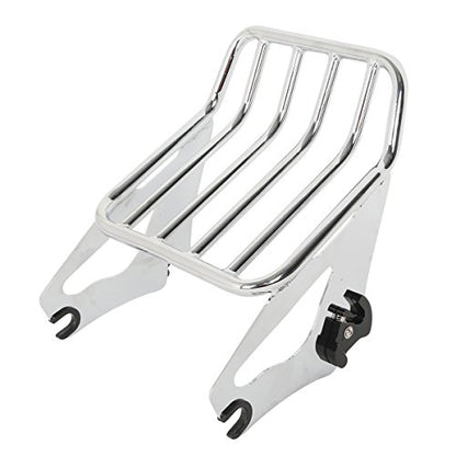 Detachable Sissy Bar Passenger Backrest Upright Passenger Backrest Pad & Luggage Rack Fit for Harley Touring Road King Street Glide Road Glide 2009-2025 - color: Chrome #4