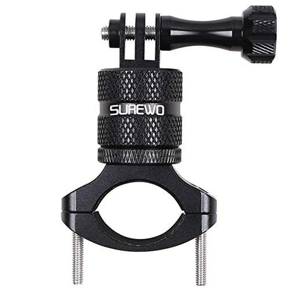 Bike Mount for Action Cameras, Aluminum Handlebar Mount Compatible with GoPro Hero 13/12/11/10/9/8/7/6/5 Black, GoPro Max, DJI Osmo Action 5/4/3/2, Crosstour and More