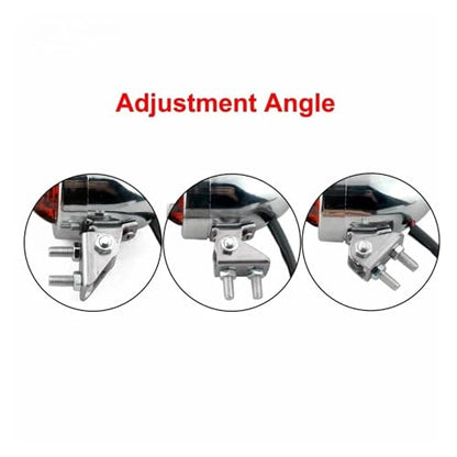 Motorcycle Rear Light Universal Motorcycle Stop Rear Light Aluminum Housing For Scooter Visor Tail Lamp Indicator Rears Tails Lights(Black)