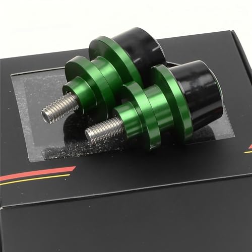 Green Motorcycle Swingarm Spools Slider Stand Screws for Ninja 400/Z400 2018 2019 2020 2021 2022 2023 2024 2025 2026,CNC machined from Aluminum Alloy,Anodized Surface Finish - color: Silver