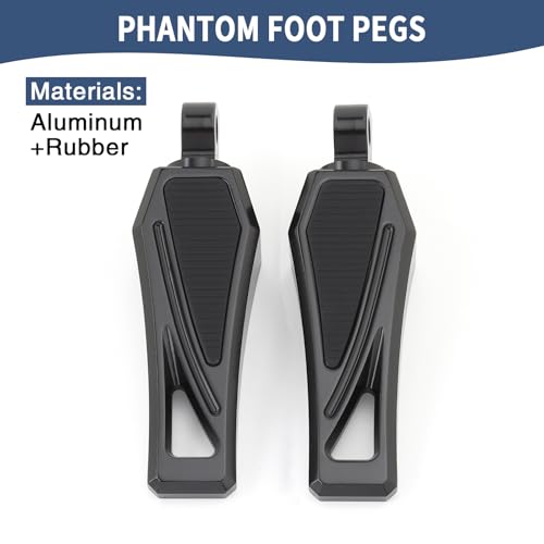 Motorcycle Foot Pegs Phantom Pegs Male Mount Footrest for Harley Dyna Fat Bob Low Rider Touring Road Glide Road King Street Glide Electra Glide Sportster XL 883 Softail Breakout Universal (Black) - color: Black