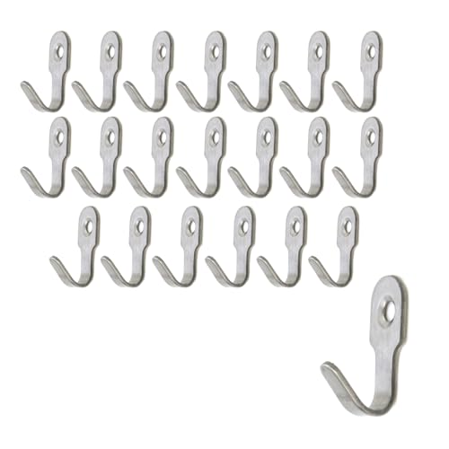 Oedema Stainless Steel Wall Hangers Mini J Hooks Single Prong Hanging Hooks for Picture Bath Towel Mirror Hanging Hardware Keys Coats, Silver, 20 Pack - style: Silver,20 Pcs