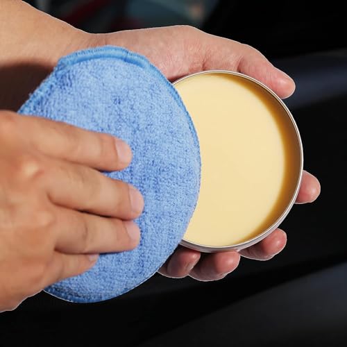 FONAROLL Microfiber Wax Applicator Pads, Car Wax Applicator with Finger Pocket, Buffing & Detail Polishing Foam Pads for Car Cleaning and Fine Polishing (5 inch, 6 Pack) - color: Blue-1