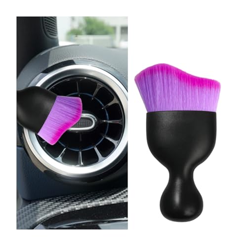 Car Interior Detailing Brush, Curved Soft Bristles Vehicle Removal Dust Collectors, Scratch-Free Automotive Cleaning Tool Accessories, Universal for Truck SUV Sedan (Gradient Purple) - color: Gradient Purple