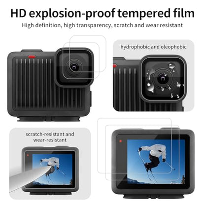 Accessories Kit for GoPro Hero 4K Accessories Including Silicone Protective Cases Storage case Tempered Glass Protective Films Lens caps lanyards and Battery Side Covers for GoPro Hero