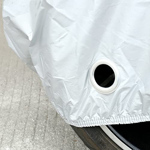 X AUTOHAUX XXL Motorcycle Cover Black Silver Tone Outdoor Waterproof Rain Dust Protector - size: XXL