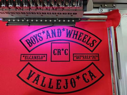 1pcs Top Patch Custom Embroidered Biker Patches, Personalized Embroidery Rocker Patch Rider Motorcycle Patches for Veterans Vest or Jacket (Red) - color: Red