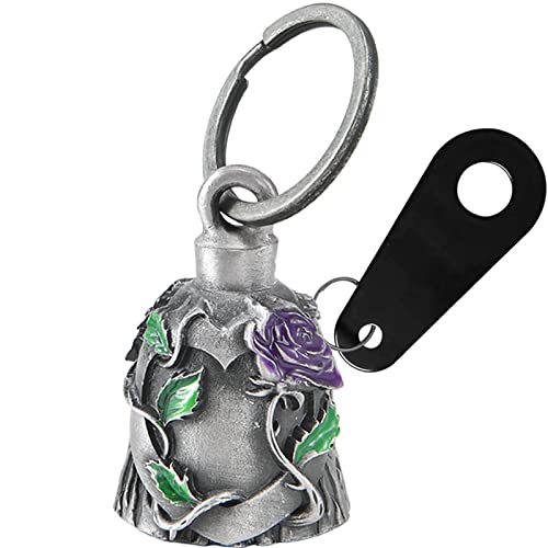 Dream Apparel Motorcycle Bell Guardian Angel Drive Away Gremlin, Biker Bell for Men Women Rider Riding, Good Luck Gift - color: Purple Rose