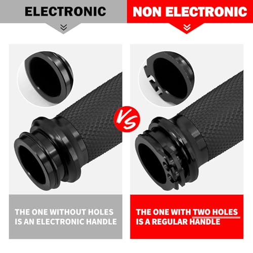 1" Electronic Throttle Defiance Handlebar Grips 25mm Hand Grips Fit for Harley Touring Street Glide Road King Road Glide Electra Glide - color: #2 Black