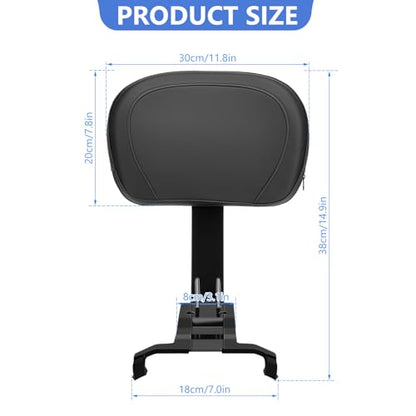 Motorcycle Rear Passenger Backrest Fit for Can-Am Ryker 600/900/Rally Edition 2019-2026, Ryker Sport 2022-2026, 15 Inches Detachable Backrest Pad with Mount Kit, Replace #219400843 (Black) - color: Black