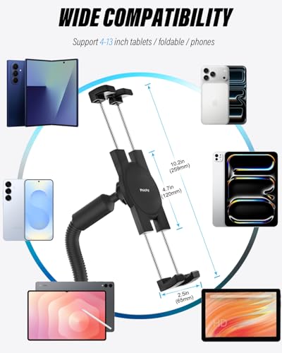 Z Fold Bike Mount - [Foldable Phone Friendly] Spin Bike Tablet Holder Handlebar Clamp for Treadmill, Stationary Bicycle, Stroller for Samasung Galaxy Fold 7 6 5 4 3 2, Tabs, Google Pixel, iPad, iPhone