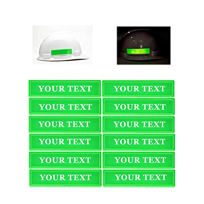 Customizable Reflective Helmet Strips - Reflective Tape & Stickers for Hardhats - Safety High Visibility Waterproof Stickers - 12pc - color: Green Rectangle