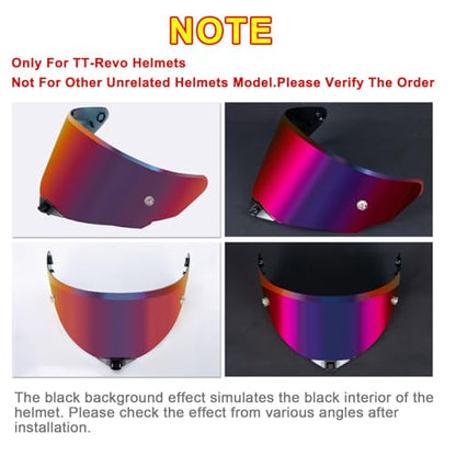 PSLER TT-Revo Visor - TT Revo Helmet Tinted Visor Face Shield Replacement for TT-Revo,Blue Purplish Red - color: Blue Purplish Red