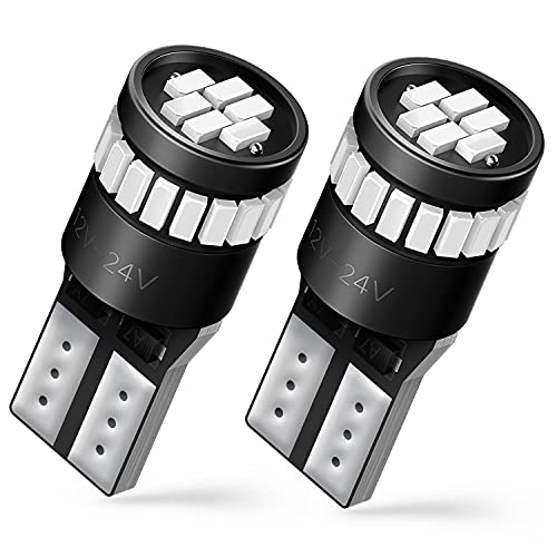 AUXITO Brilliant Red LED Light 168 175 194 2825 W5W T10 24-SMD 3014 Chipsets for Car Powersport Accessory Dome Map Door Courtesy License Plate Lights (Pack of 2) - color: Brilliant Red, size: 194/168