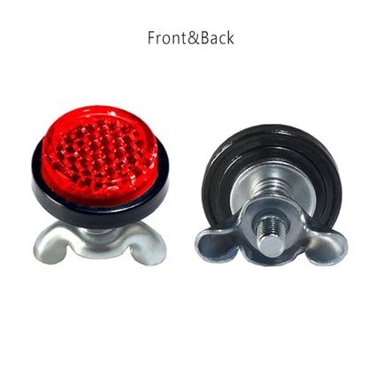 Red Reflector Motorcycle License Plate Bolts and Nuts - color: Red