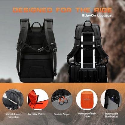 Motorcycle Helmet Backpack Large Capacity Reflective Waterproof Laptop Backpack with Padded Electronics Compartment Mochilas Para Motociclistas for Cycling Hiking Riding - style: Black