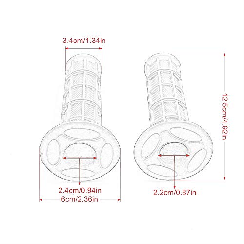 Worldmotop Motorcycle Handlebar Grips Non-Slip Soft Rubber Grips Handlebar with 7/8" 22mm 24mm Replacement for All Off Road ATV Dirt Bike, Bike Handle Grips(red)