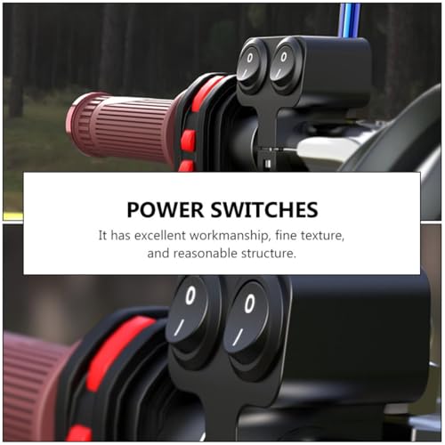 Motorcycle Handlebar Switch 22mm Waterproof Off Button Dual Toggle for Driving Lamp Control Compatible Motorbike Accessories and ATV Lights