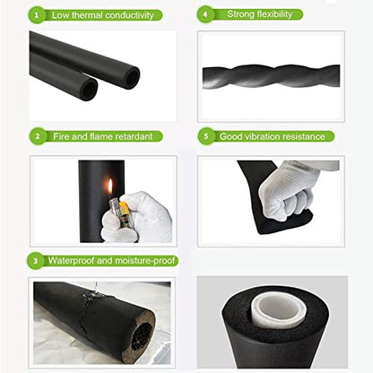Taeku Foam Handle Grip Covers, 1 Pair Anti-Slip NPVC Tubing Sleeves Comfort Grip for Fitness Equipment, Garden Tools, Stroller Handles - color: 7 IN