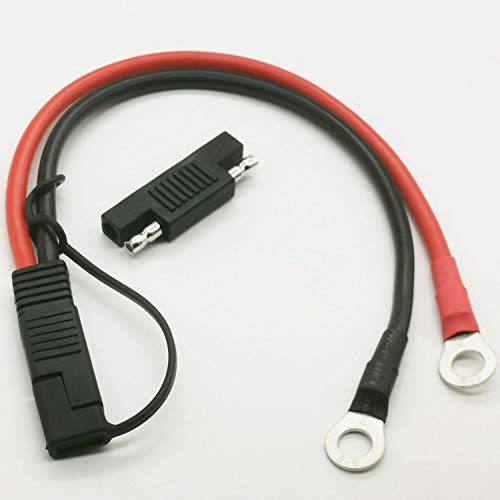 Ring Terminal Harness 2-Pin Quick Disconnect SAE Plug Cable 10AWG Extension Cable for Motorcycles, Cars, Etc, with 1 SAE Polarity Reverse Connector