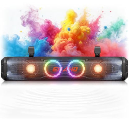Ehaho 26 Inch 6 Speaker UTV Sound Bar, Bluetooth Golf Cart Speakers [Color Changing RGB & Strobe Light] IP66 Waterproof ATV Speaker System, SXS SoundBar Compatible with Polaris RZR CFmoto Can-Am - size: 26IN