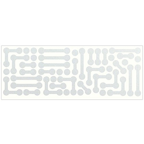 LiteMark Reflective Assorted Tech Shapes Sticker Decals for Helmets, Bicycles, Strollers, Wheelchairs and More - color: White