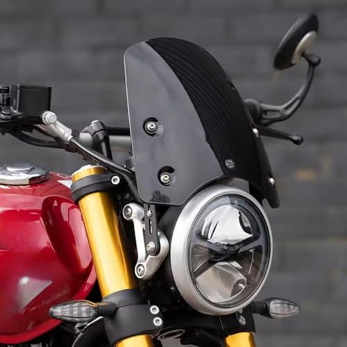 for Speed 400 Scrambler400X 2024 2025 Motorcycle Front Windshield Retro Windshield Spoiler with Bracket Speed400 Scrambler 400X (Transparent) (Gray) - color: Gray