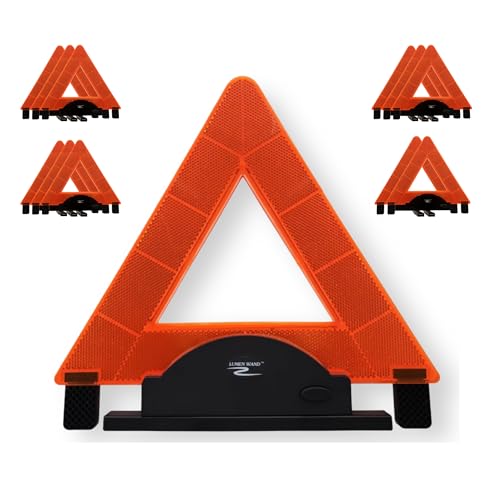 Lumen Wand Reflective Warning Triangle with LED Lights for Road Safety Metal Base Internal LED with External Reflectors Emergency Triangle for Vehicle Breakdown Pack of 12 - size: Pack of 12
