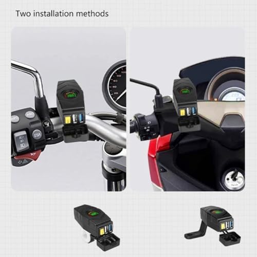 C1FB 20-80V E-Bike Handlebar USB Charger 24V 36V 48V 60V QC3.0 Quick Charger Adapter(Blue Light) Easy to Use