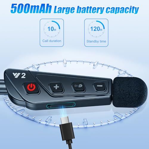 OBEST Motorcycle Bluetooth Headset, Motorcycle Communication System with Auto-Answering Call, Bluetooth 6.0 & IP56, Outdoor Headset for Motorcycling Skiing and Climbing