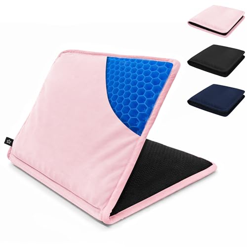 SPRING SEAON Large Gel Seat Cushion for Pressure Relief – Honeycomb Buffer Design with Extra Thick Filling, Anti-Slip Bottom, Perfect for Long Sitting, Travel, Airplane and Daily Comfort (Pink) - color: Pink